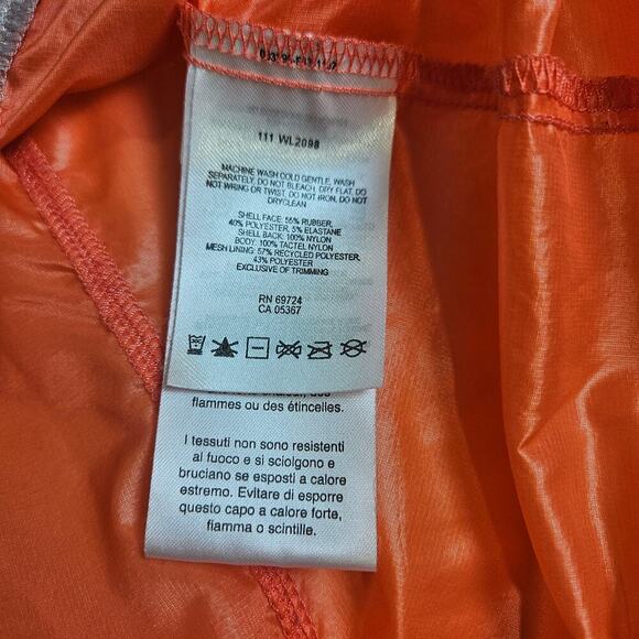 Columbia Omnishield Windbreaker Large Full Zip Hiking Travel Packable Orange - Picture 7 of 8